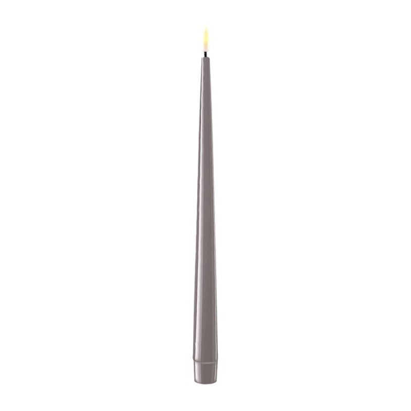 Bougie LED Deluxe home Art grise - diner aux chandelles
