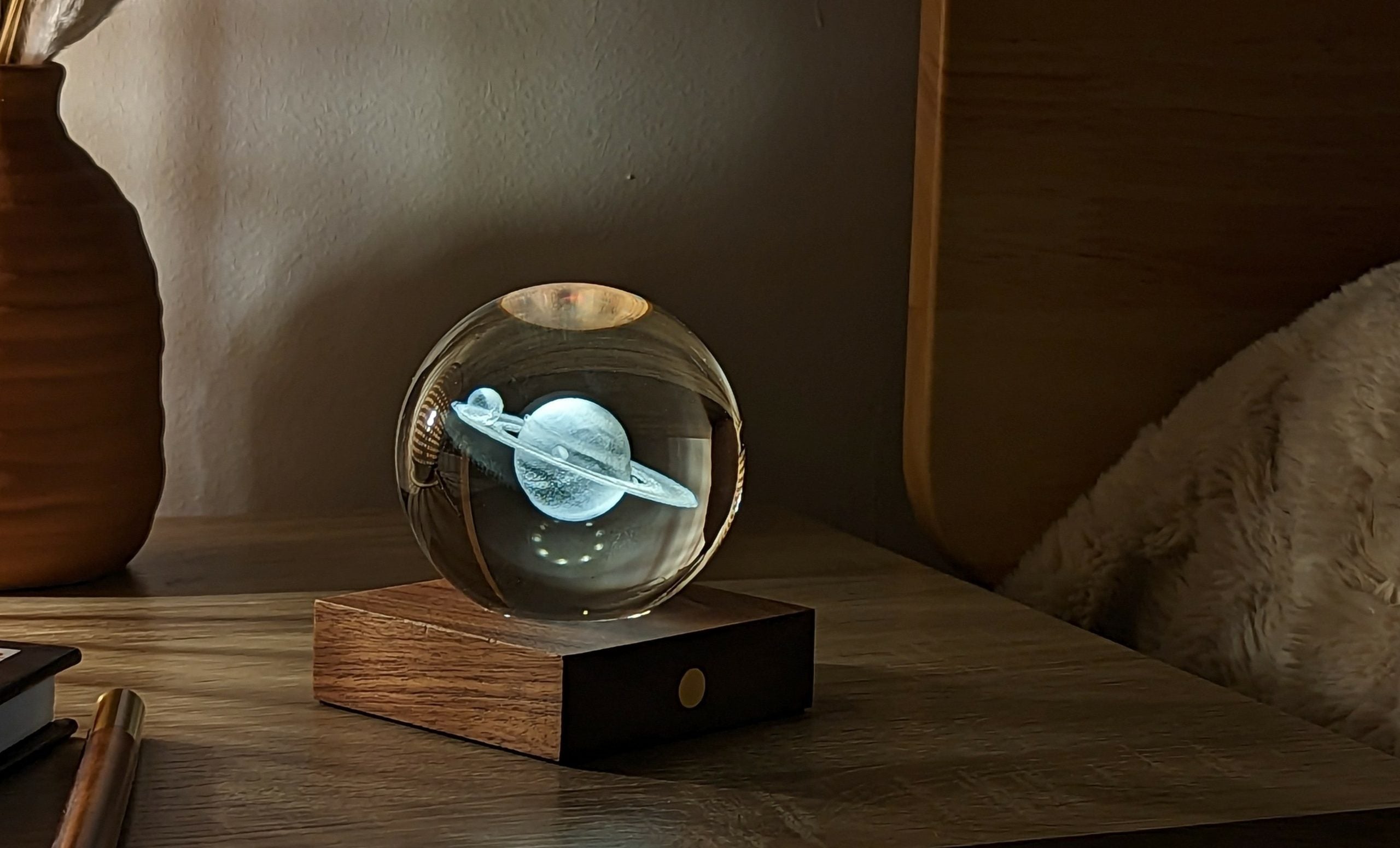 Lampe Amber Crystal Gingko - Saturne