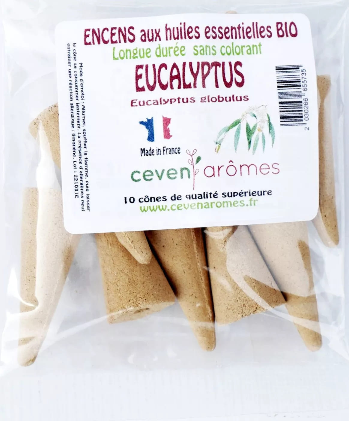 Cône d'encens Ceven Aromes - Eucalyptus