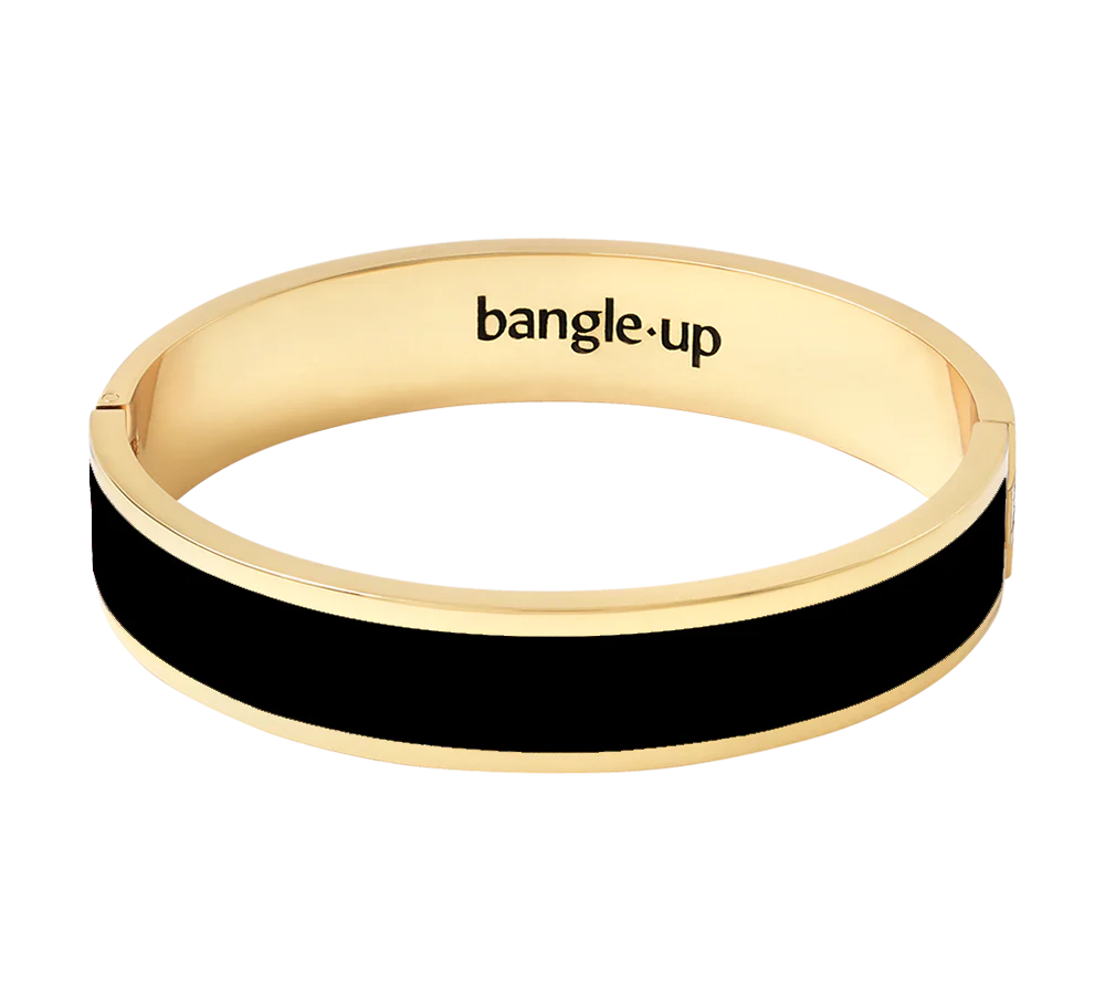 Bijoux - bracelet ovale bangle à fermoir noir