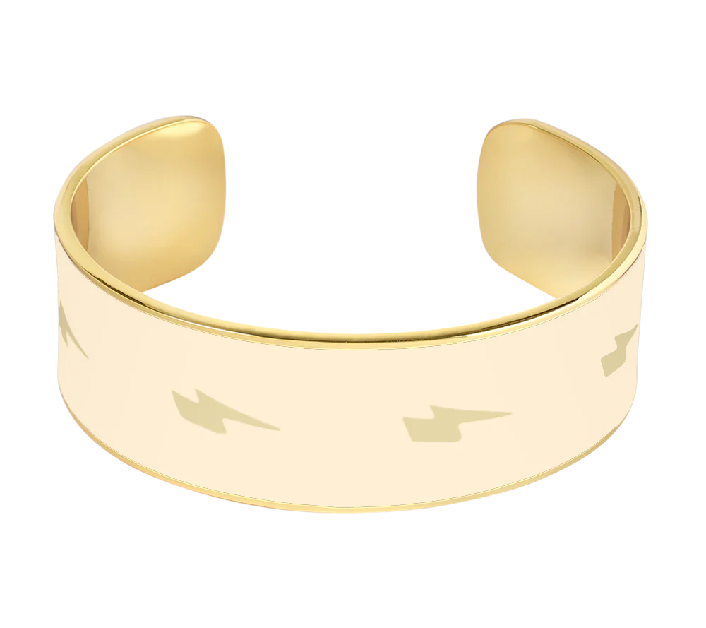 Bijoux - jonc ouvert ziggy bangle up blanc sable