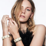 Bijoux - jonc ouvert ziggy blanc sable bangle up