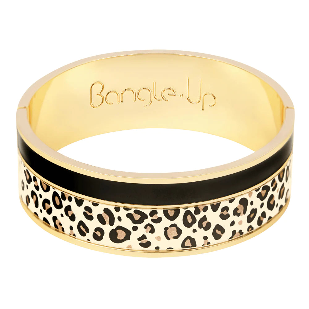 Bracelet vaporetto Tina Bangle up - motif léopard et noir 
