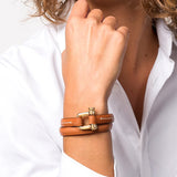 Bracelet double tour en cuir