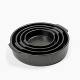 Plat de service noir rond