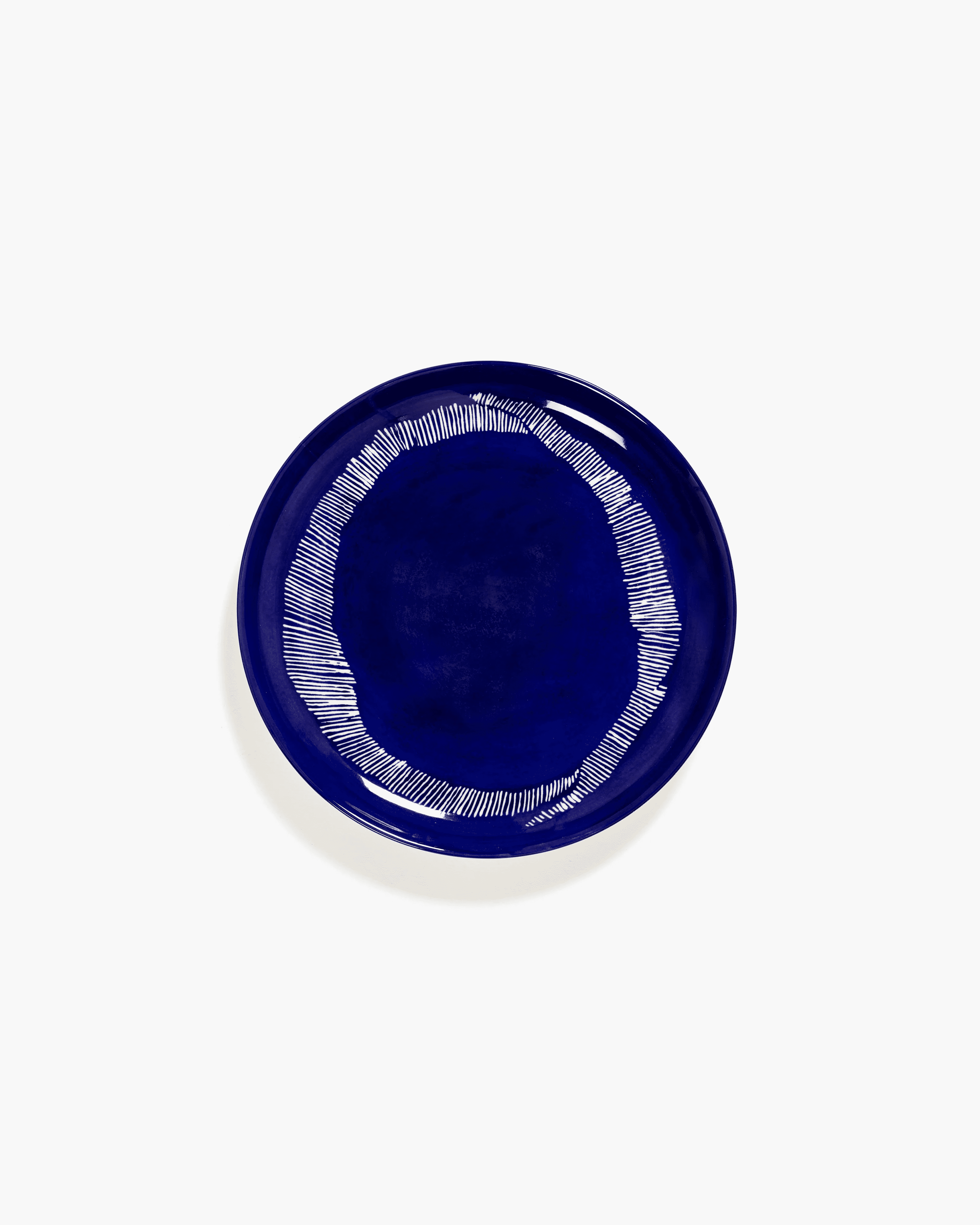 Assiette Serax - Ottolenghi  bleu stripes blanche