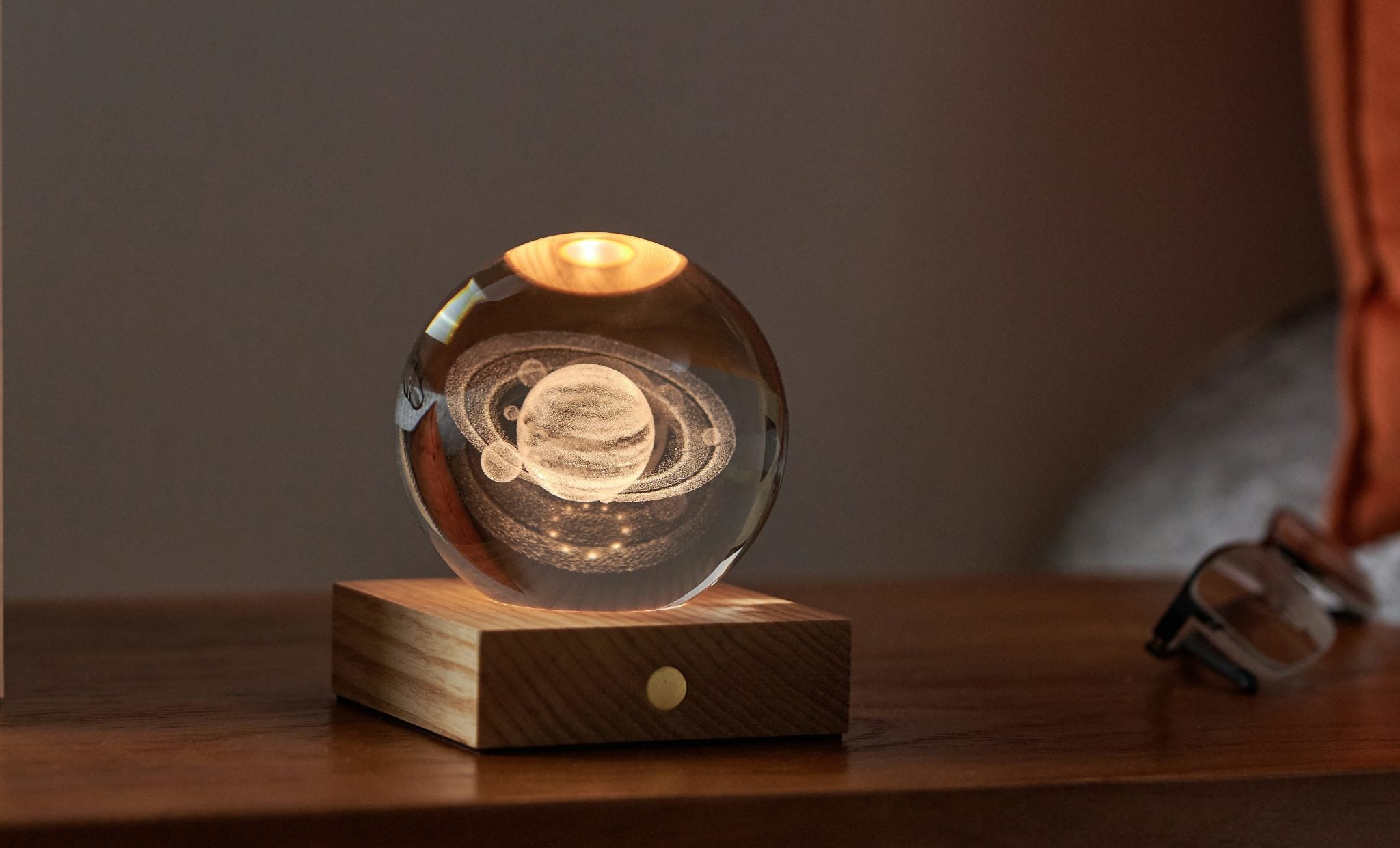 Lampe Amber Crystal Gingko - Saturne