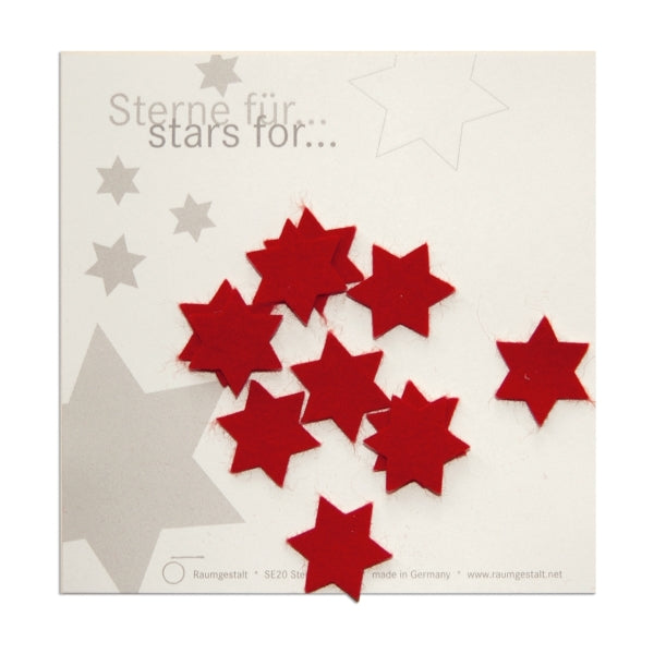 10 étoiles + enveloppe rouge en feutre