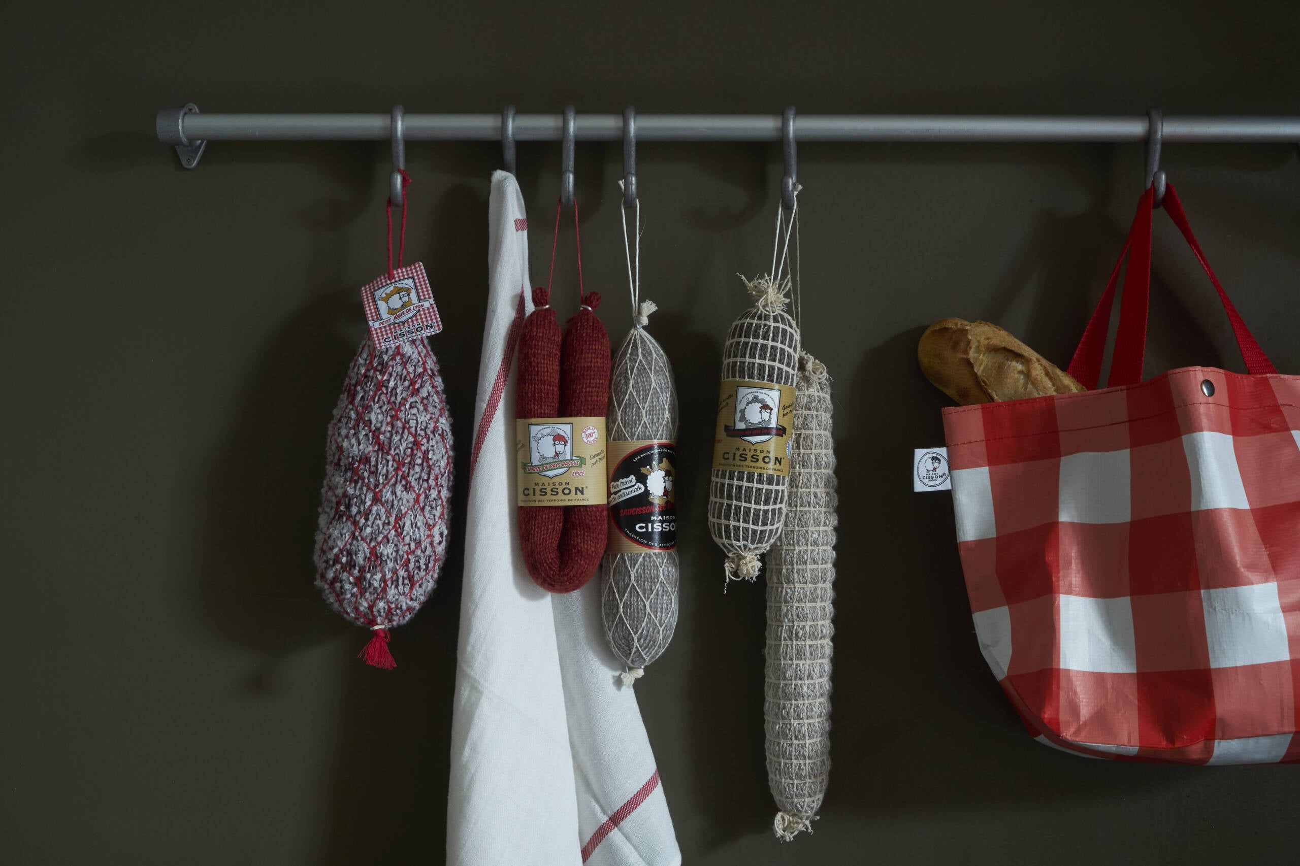 Faux saucisson tricoté - noix de jambon fumée - maison cisson