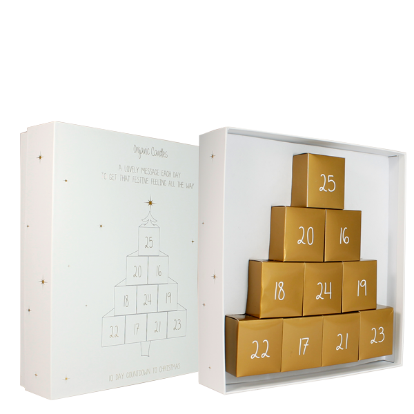 Calendrier de l'avent 10 bougies pour attendre Noël - My flame blanc