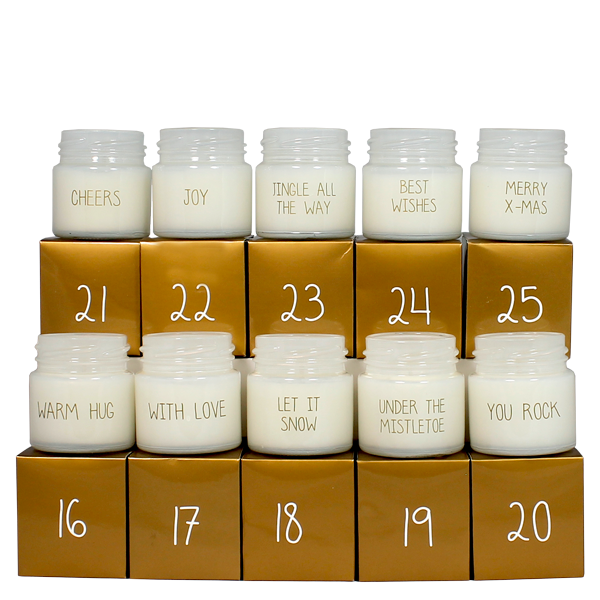 Calendrier de l'avent 10 bougies pour attendre Noël - My flame blanc