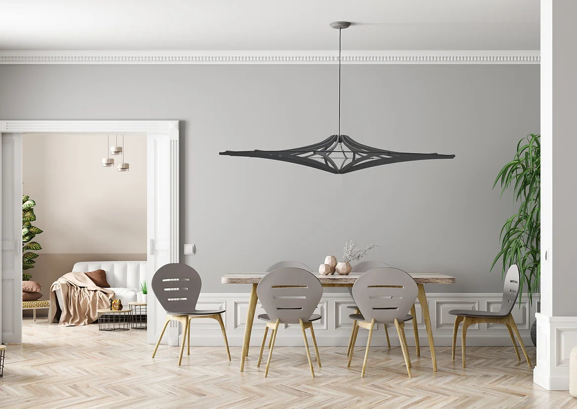 décoration, luminaire suspension rif singing bois noir