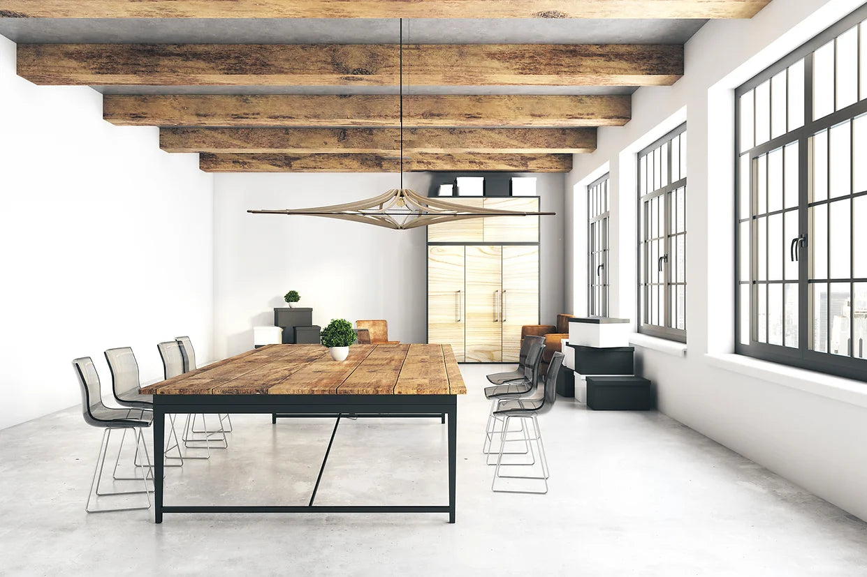 décoration, luminaire suspension rif singing bois brut