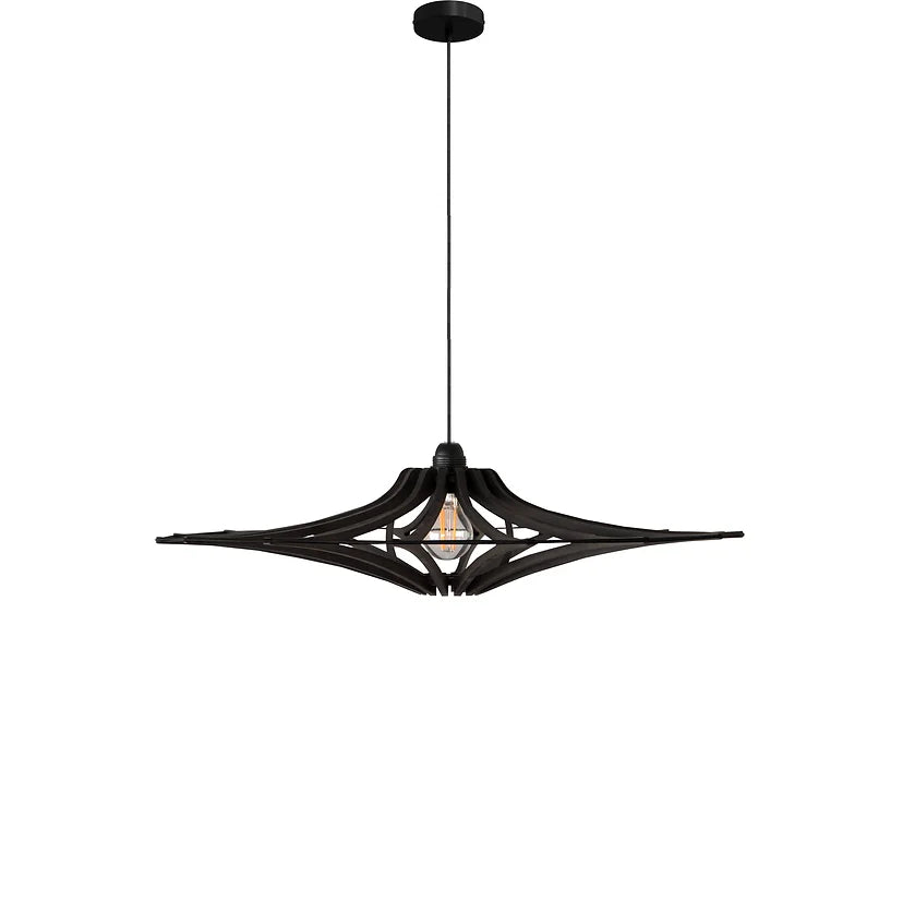 décoration, luminaire suspension rif singing bois noir