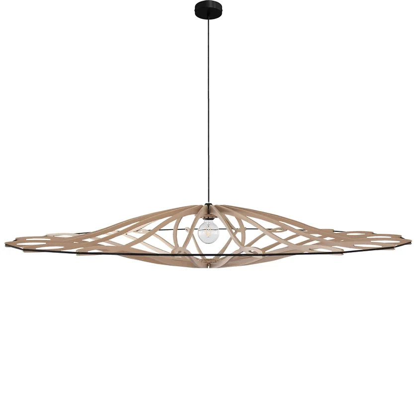 décoration, luminaire suspension rif twist bois noir