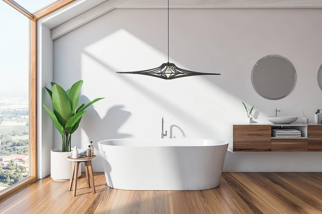 décoration, luminaire suspension rif singing bois noir