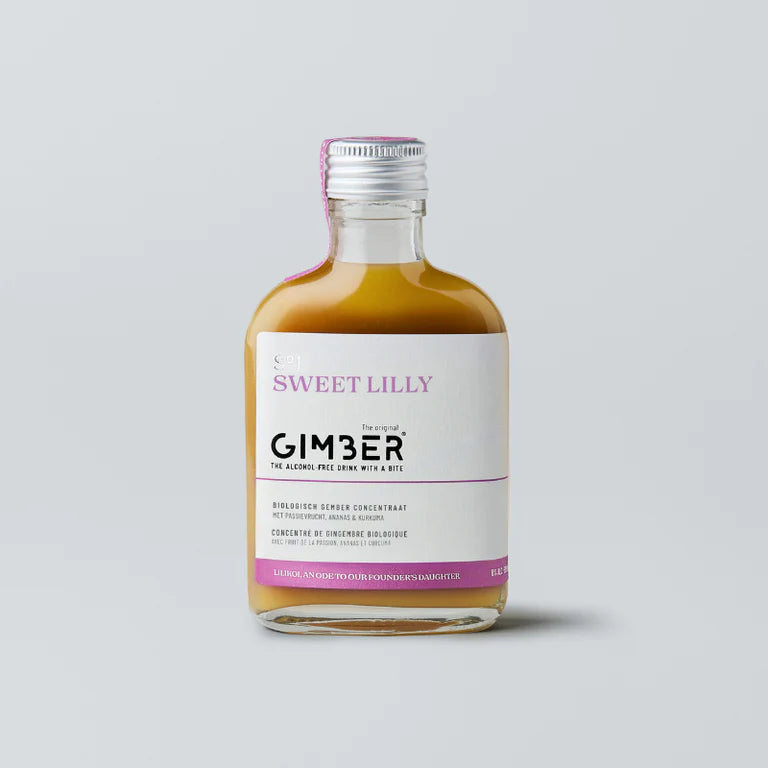 Epicerie fine, Gimber, Boisson sans alcool au gingembre, sweet lily, fruit de la passion, ananas