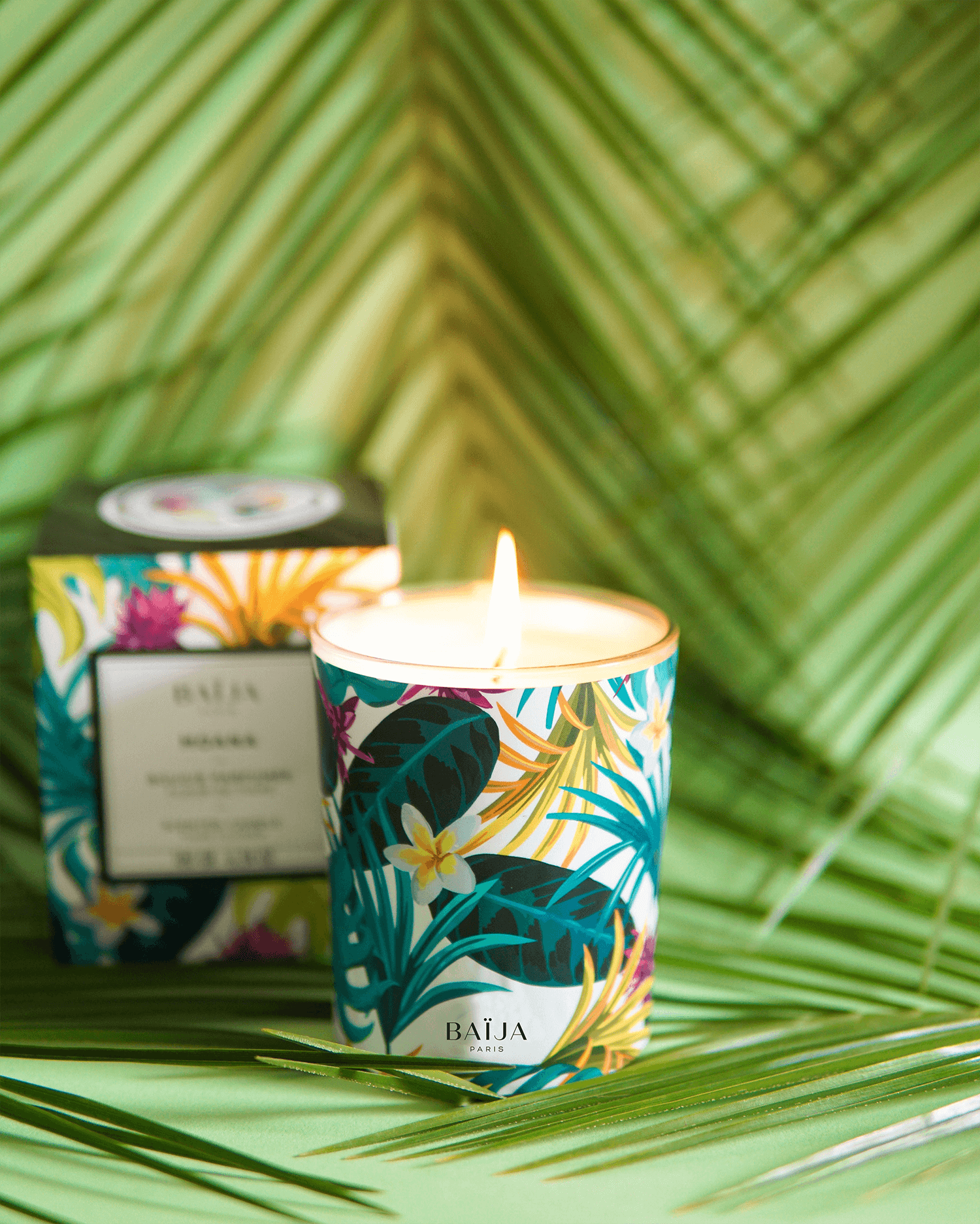 décoration, bougie baïja moana fleur de tiaré monoï