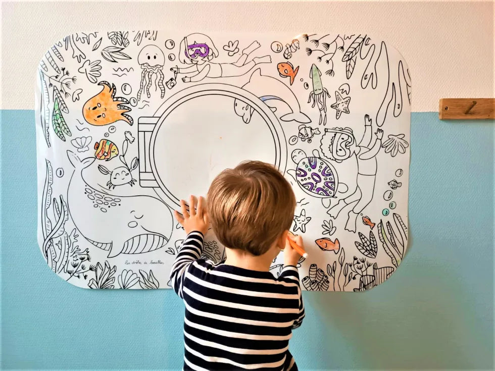 Décoration enfant, coloriage, drôle de bouilles
