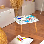 Décoration enfant, table de coloriage drôle de bouilles