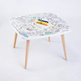 Décoration enfant, table de coloriage drôle de bouilles