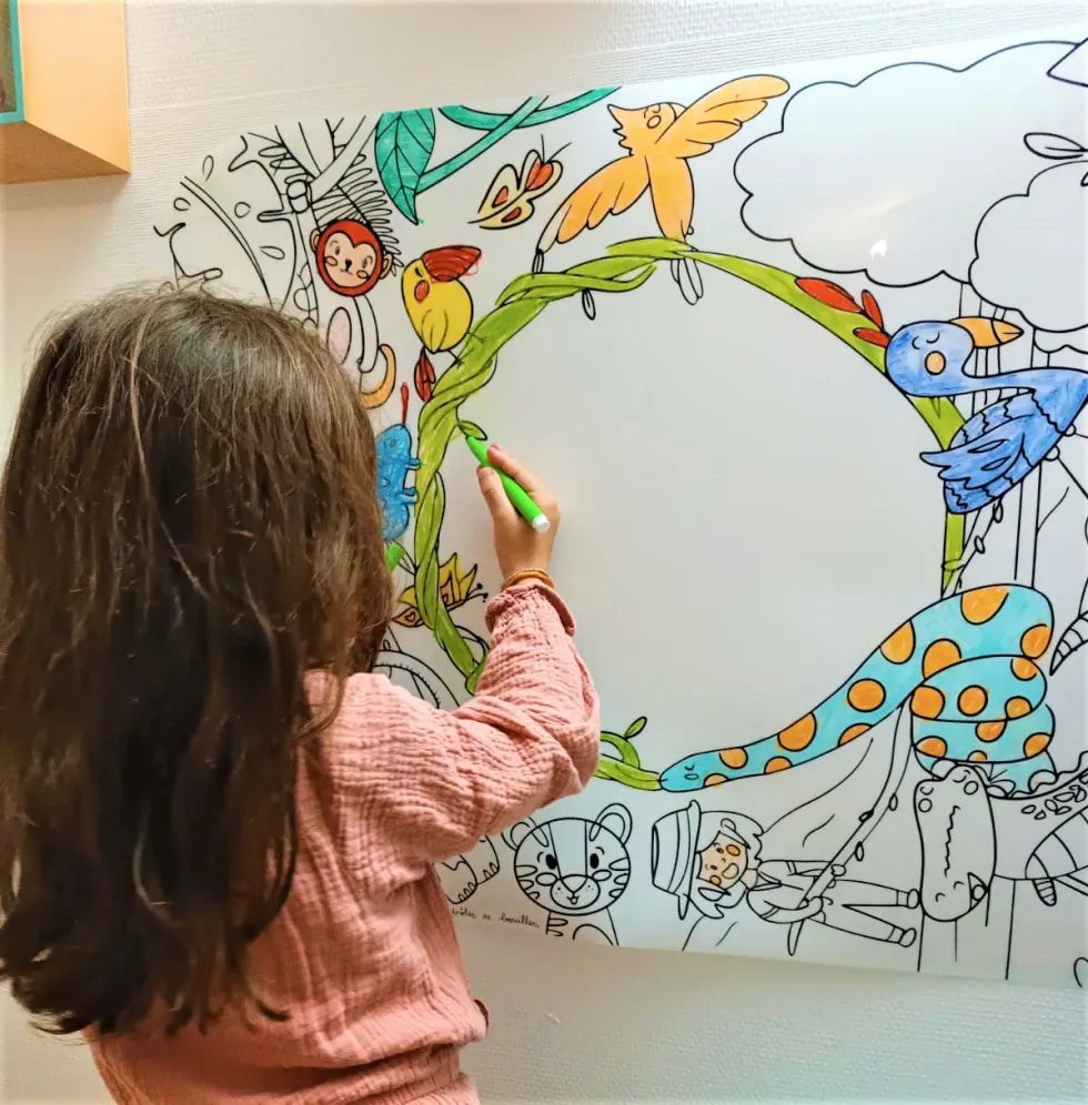 Décoration enfant, coloriage, drôle de bouilles