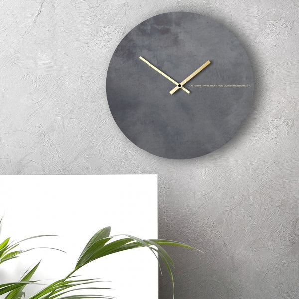 Horloge lune épurée grise