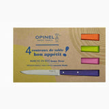 Set de 4 couteaux de table Opinel – manches en bois coloré pour une touche élégante et pratique à votre table.