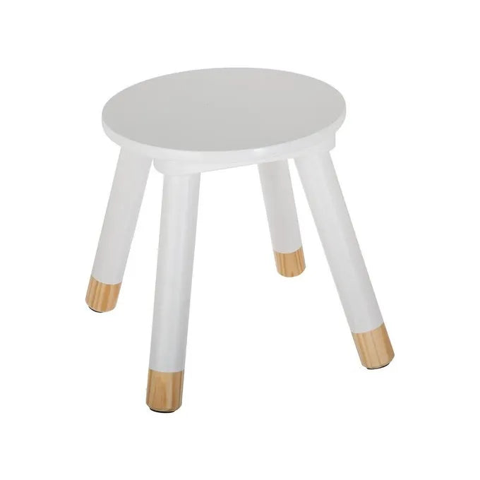 Décoration enfant, tabouret enfant blanc, drôle de bouilles