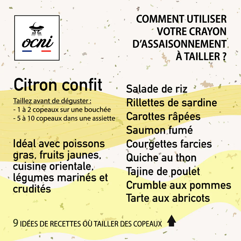 ocni, assaisonnement à tailler citron confit