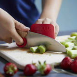 opinel, coffret pour apprendre la cuisine aux enfants, couteau de cuisine et protège doigts rouge