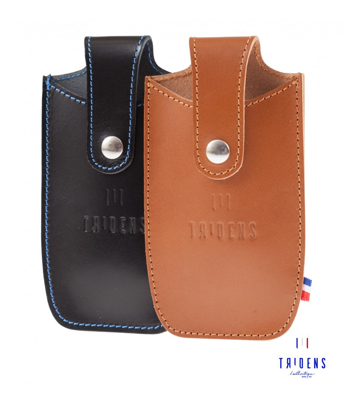 tridens, fourchette à viande avec étui en cuir made in france