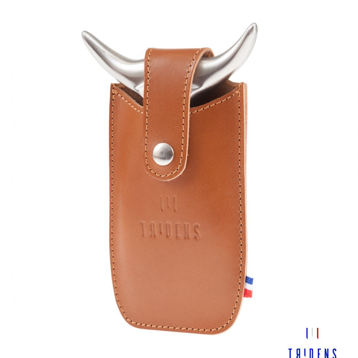 tridens, fourchette à viande avec étui en cuir made in france