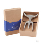 tridens, fourchette à viande avec étui en cuir made in france