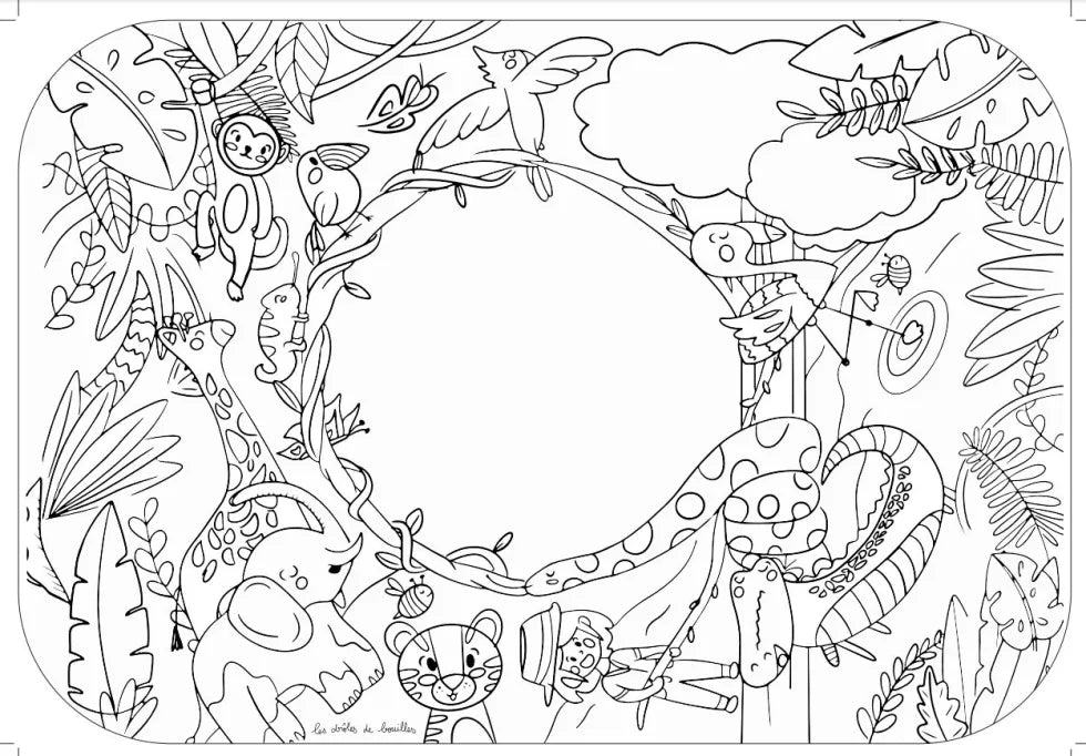 Décoration enfant, coloriage, drôle de bouilles