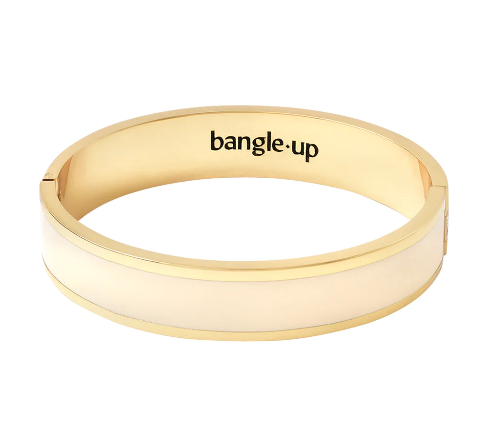 Bijoux - bracelet ovale bangle à fermoir blanc sable