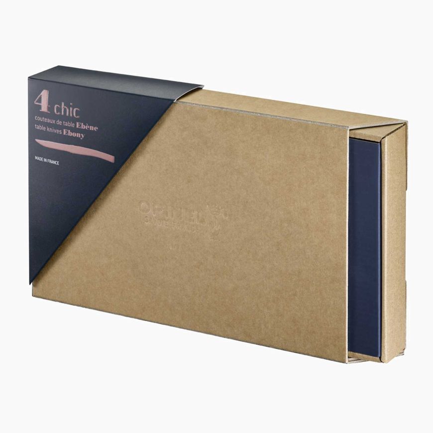 coffret 4 couteaux de table opinel chic ébène