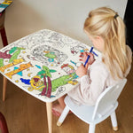 Décoration enfant, table de coloriage drôle de bouilles