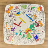 Décoration enfant, table de coloriage drôle de bouilles