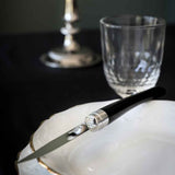 couteau de table opinel chic ébène sur une assiette