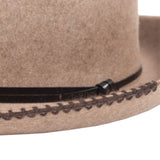 Chapeau feutre - lien cuir & tricot