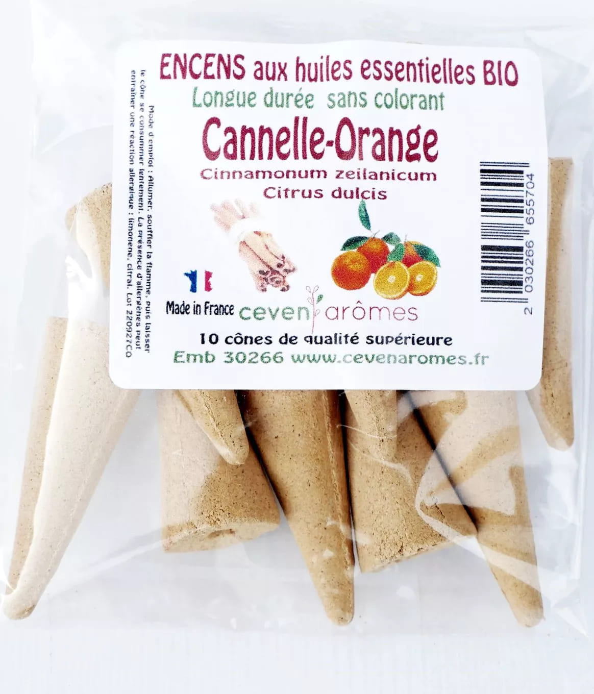 Cône d'encens Ceven Aromes - canelle orange