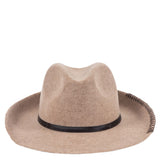 Chapeau feutre - lien cuir & tricot
