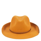 Chapeau feutre - lien cuir & tricot