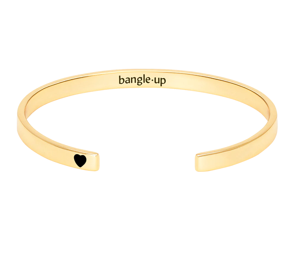 Bijoux - jonc grigri coeur noir bangle up