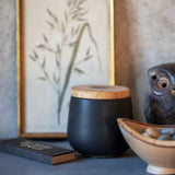 Bougie en Grès Noir Mat