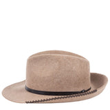 Chapeau feutre - lien cuir & tricot