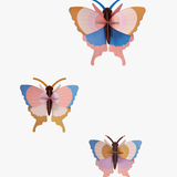 Set de 3 Gold rim butterflies