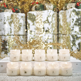 10 “Merry Xmas” candles White
