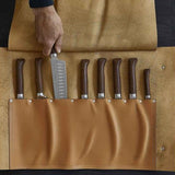 Leather mat for 8 kitchen knives 